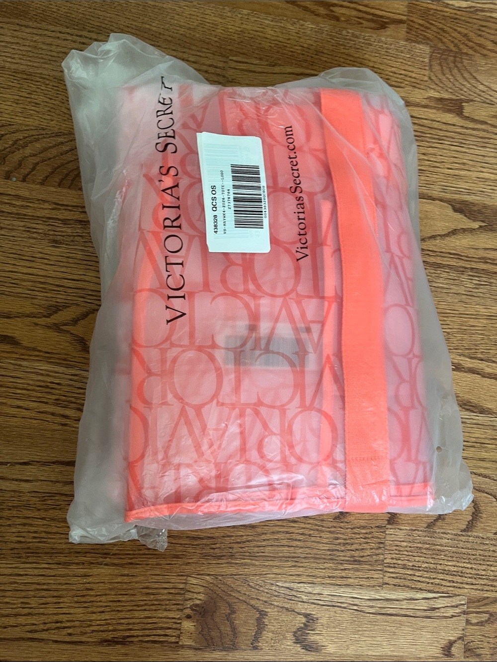 Victoria's Secret Neon Coral Logo Tote and Beach Towel Set - Picture 4 of 5